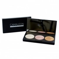 Camaleon Cosmetics Iluminador 100% natural PALETA 3 colores bronce+blanco+rosa