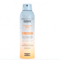 ISDIN transparent spray SPF50+ wet skin apto piel atopica envase 250 ml