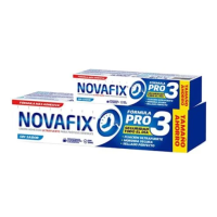 Novafix Pro 3 Crema adhesiva dentaduras postizas sin sabor 50 g + 70 g