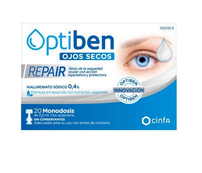 Optiben Repair lágrimas artificiales para ojos secos 20 monodosis