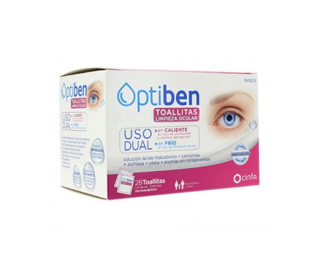 Optiben toallitas limpieza ocular 28 unidades uso frío/calor