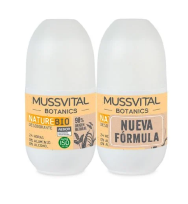 Mussvital Pack desodorantes SIN sales de aluminio y sin alcohol  75+75 ml