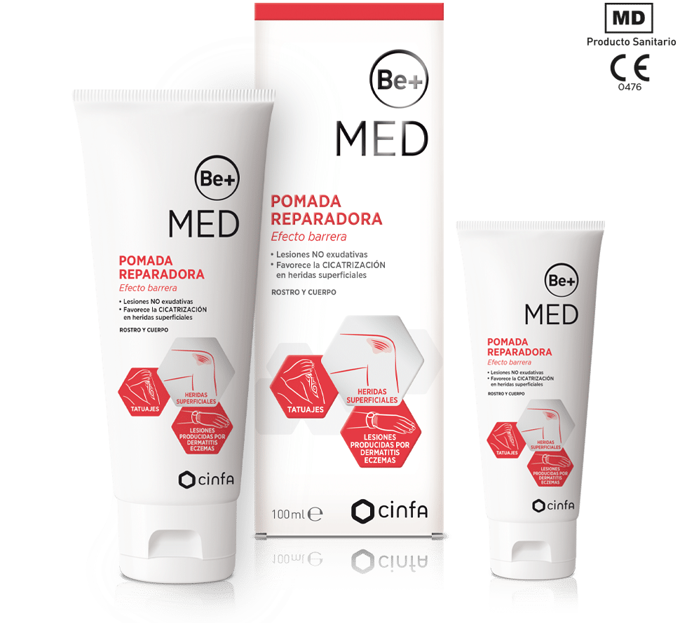 Be+ med pomada reparadora efecto barrera 100 ml rostro y cuerpo