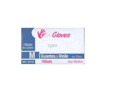 Guantes Vinilo ClinicGloves sin polvo 100 unidades Talla M