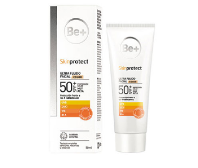 Be+ Skinprotect Ultra Fluido Facial SPF50+ con color  50 ml