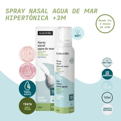 Suavinex Spray nasal agua de mar congestión +3 años 120 ml