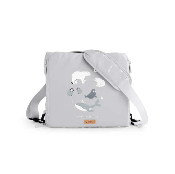 Saro trona viaje 2 en 1 portable con almacenamiento